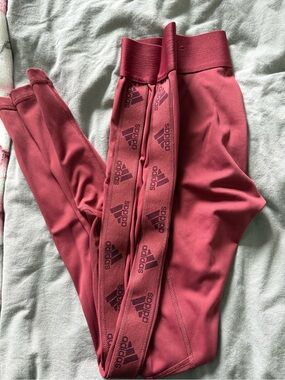 adidas Kids Maroon Logo-Strip Leggings